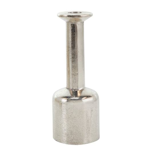 Silver Aluminum Taper Candle Holder with Rounded Bases Set